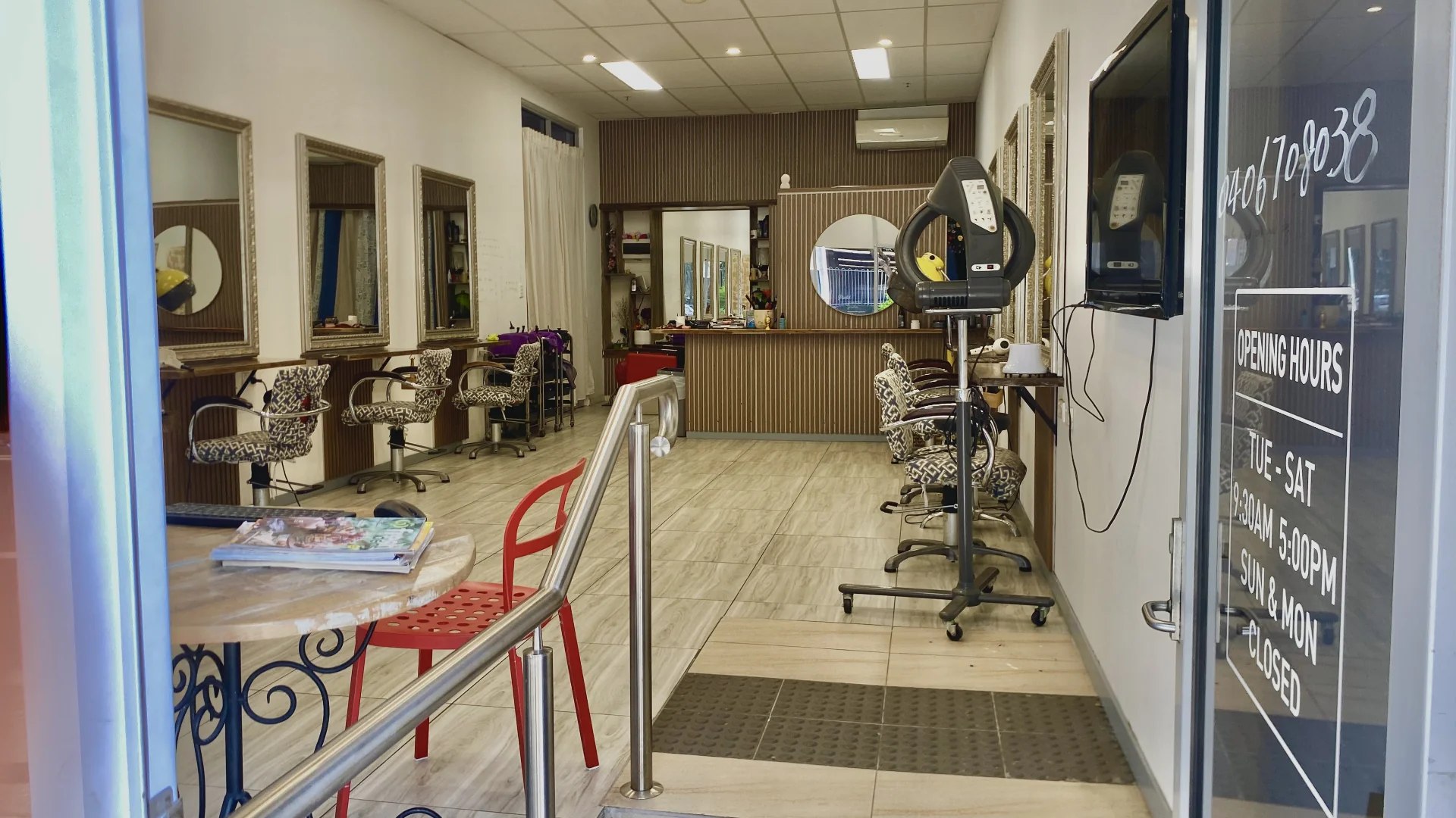 Inside An&Mei Hair Salon Kogarah — styling chairs, mirrors and welcoming salon interior